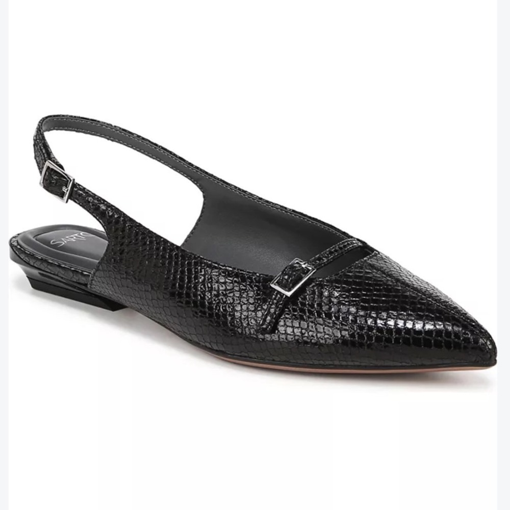 Franco Sarto Vintage Y2K Black Emma Mary Jane Slingback Flats Women's 7.5